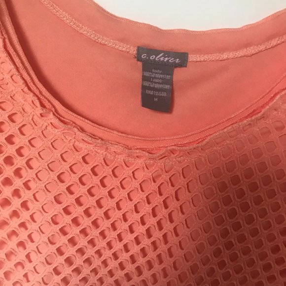 C. Oliver lined A line top size M melon & white - Picture 3 of 9